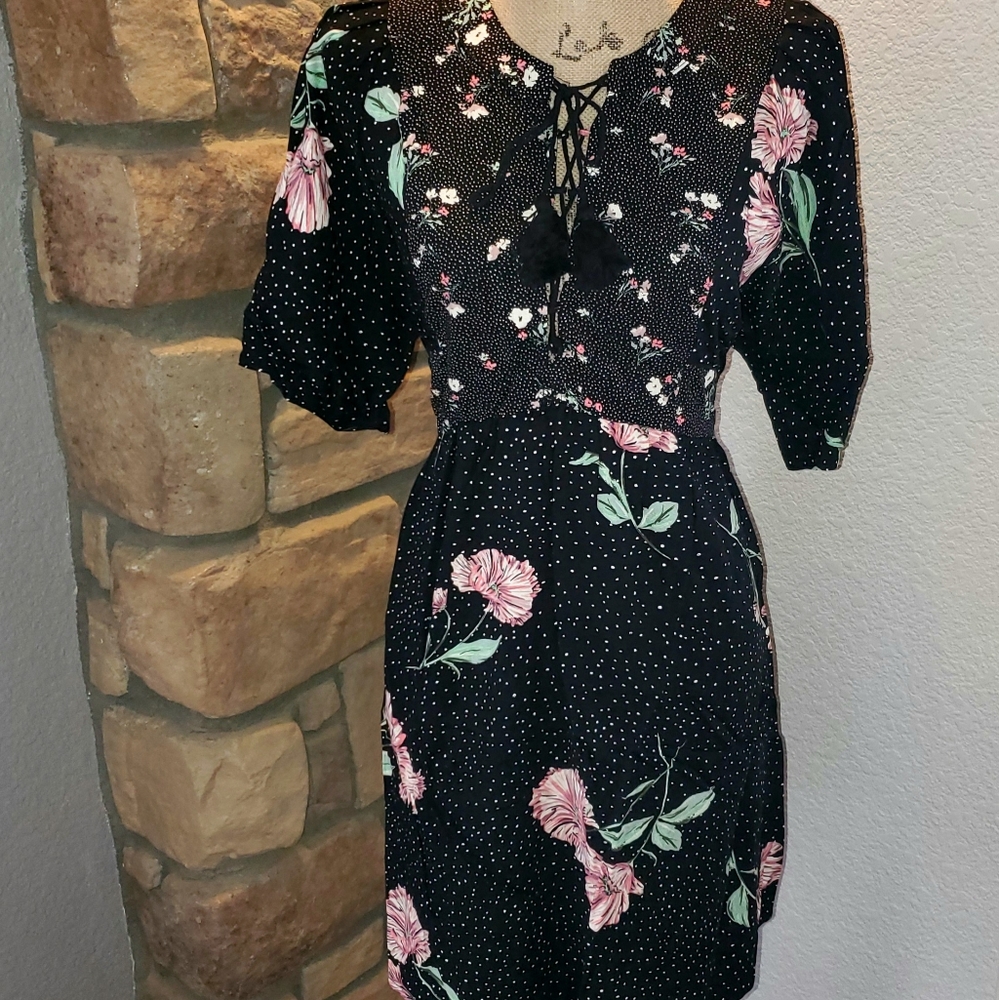 Floral black dress